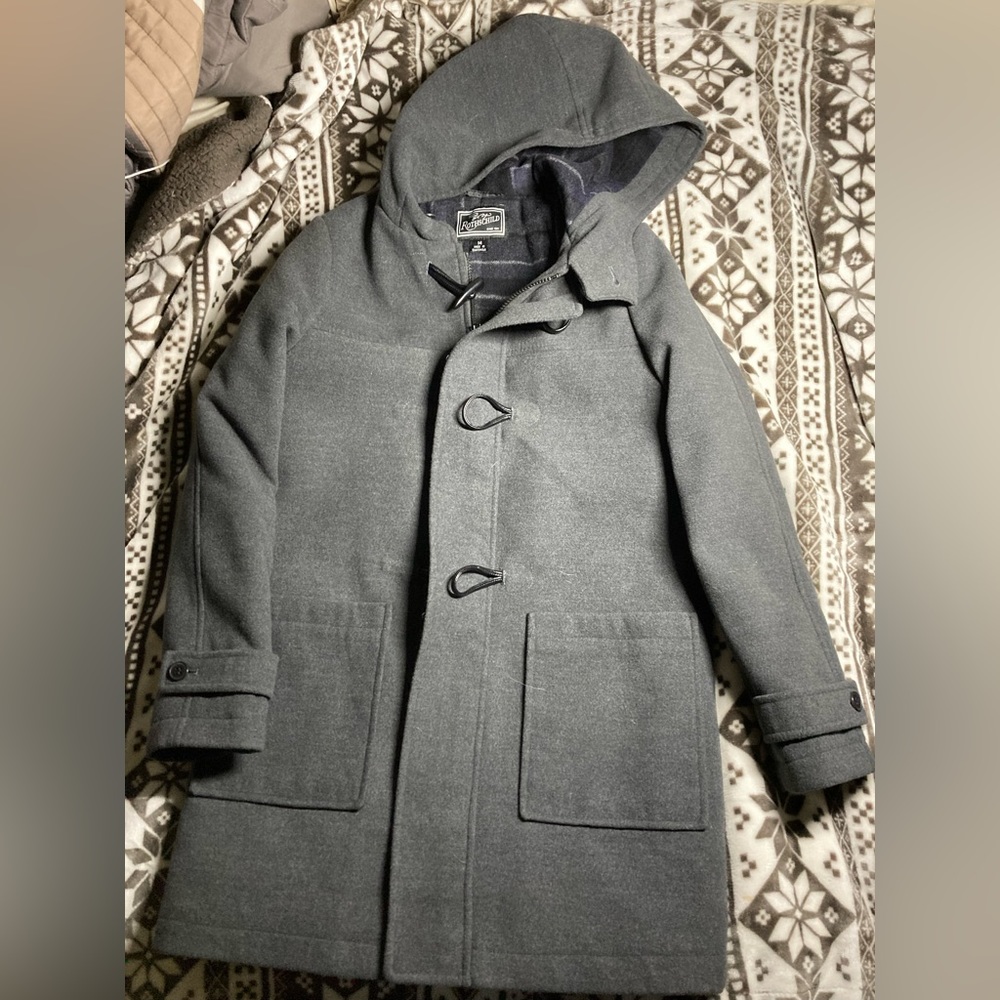 Rothschild Boys' Gray Hooded Pea Coat
